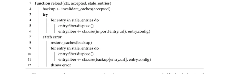 Algorithm 10: Transactional module reload